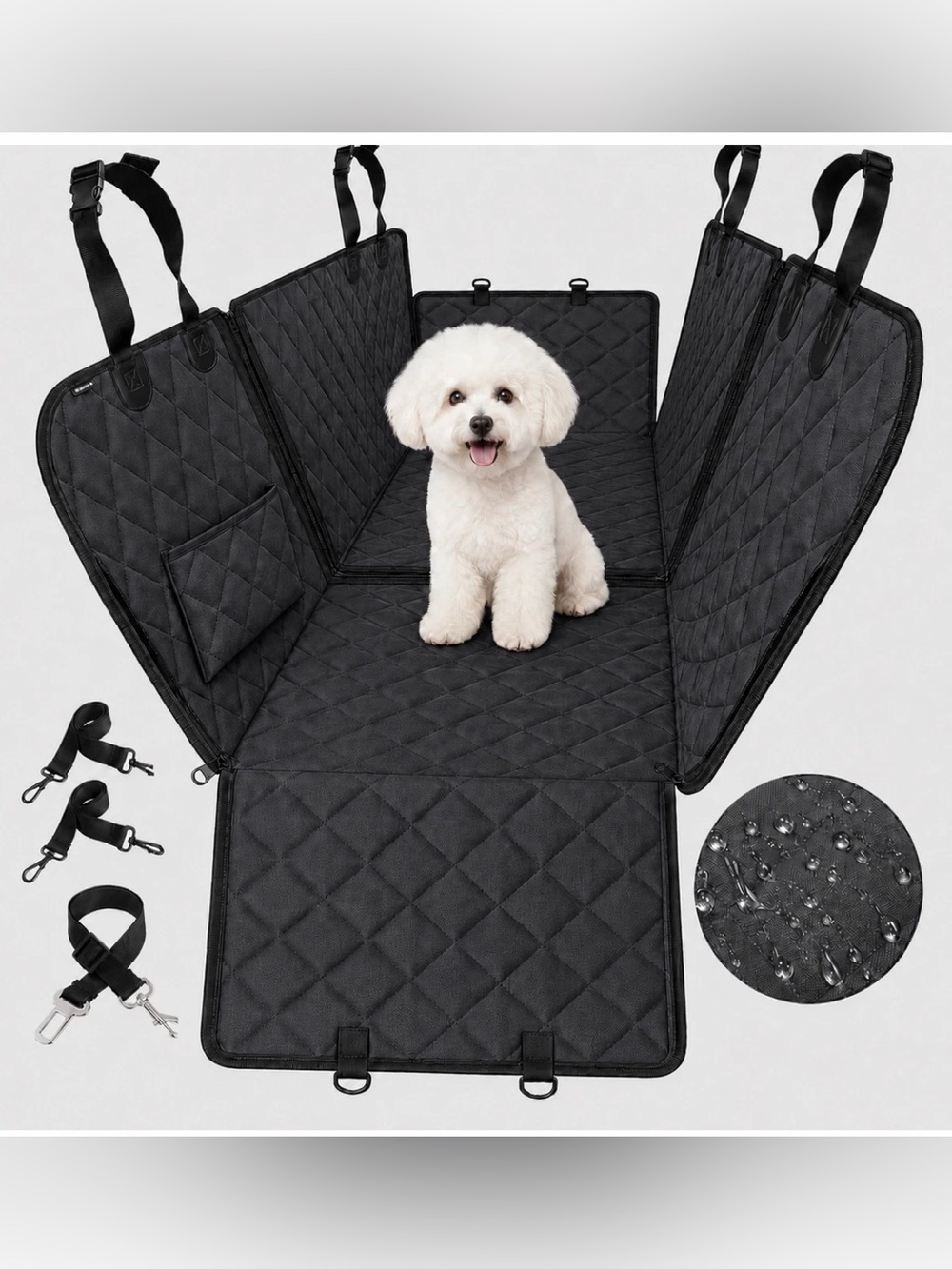 NEW URPOWER 6-In-1 Dog Car Seat Cover Pet Car Seat Waterproof Standard 58L x 54W